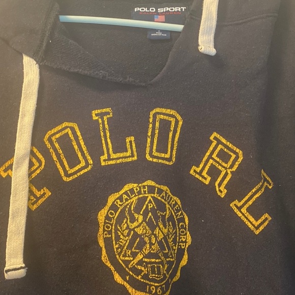 Polo Sport Black Hoodie with Yellow Logo - Picture 2 of 4